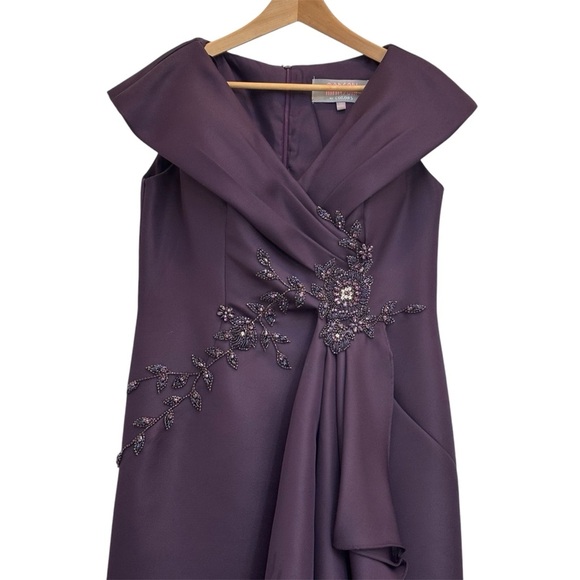 Marsoni by Colors MV1086 Embellished V Neck Mermaid Gown Eggplant Size 12 - Picture 8 of 15